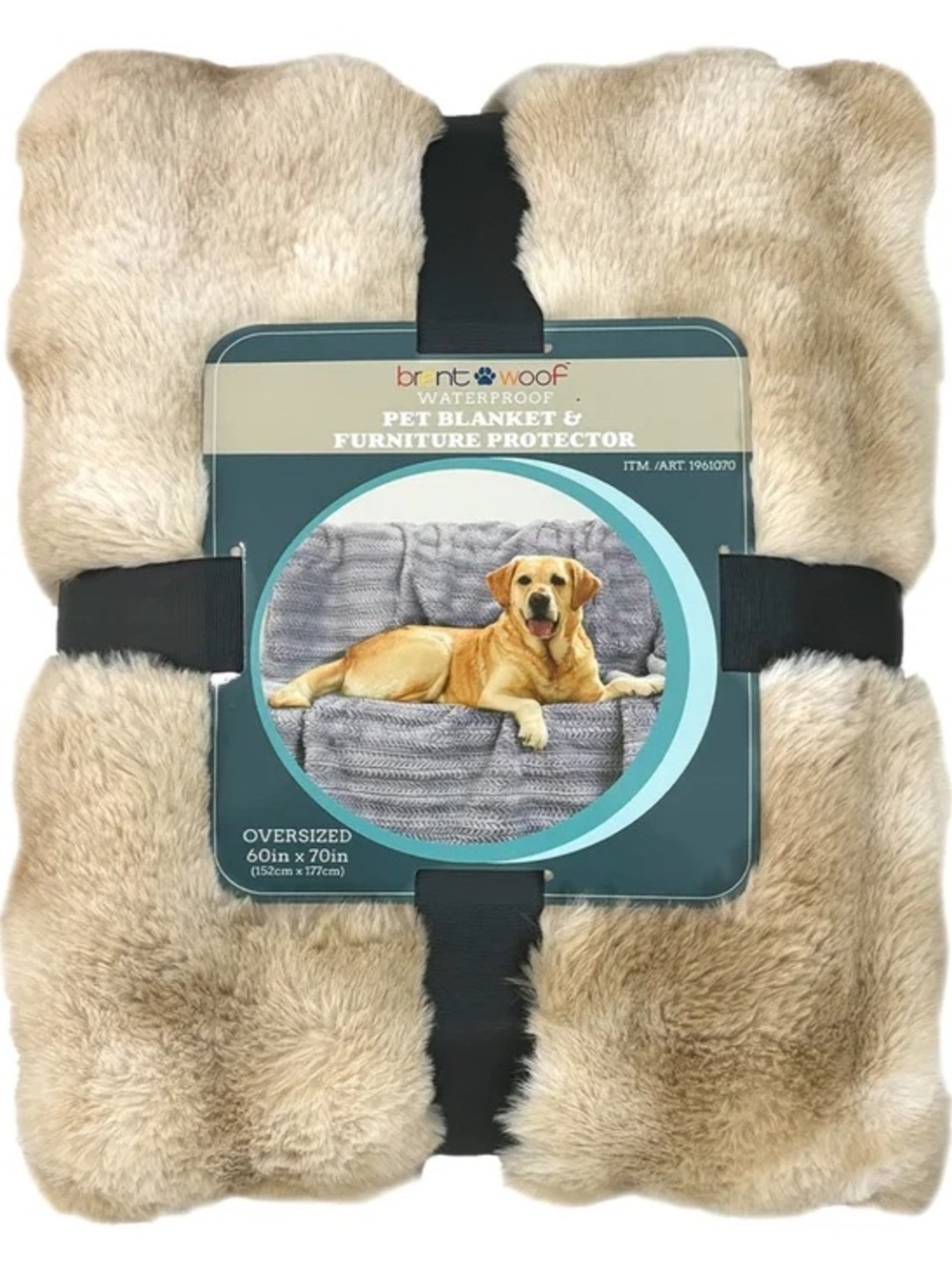 BrentWoof Waterproof Pet Blanket & Furniture Protector, Oversized 60"x70", Tan